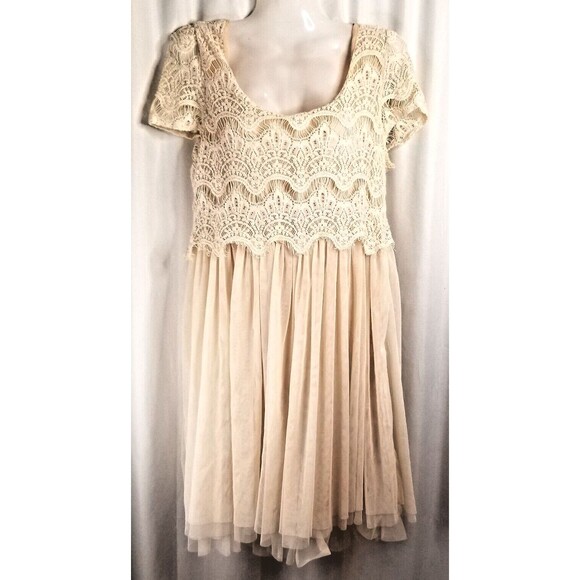 Love 21 Dresses & Skirts - Women's Dress Cottage Core Lace & Chiffon Pleated Party Event Love 21 Medium